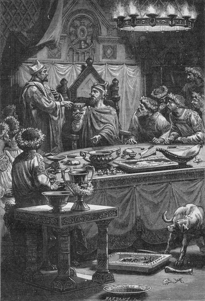 Der Bischof von Laon schwört Charles, Herzog von Lothringen, Treue, 10. Jahrhundert, 1909 von Unbekannt