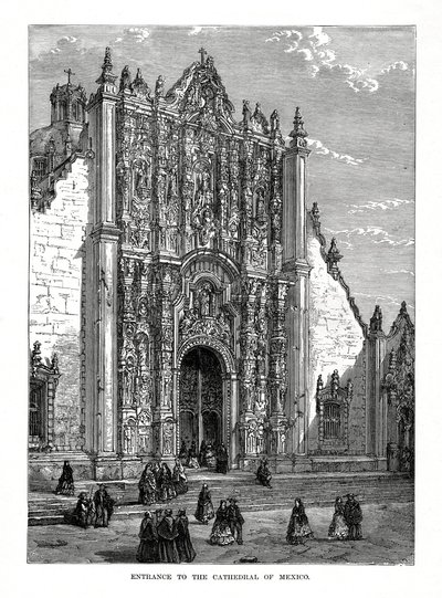 Die Kathedrale, Mexiko-Stadt, Mexiko, 19. Jahrhundert von Unbekannt
