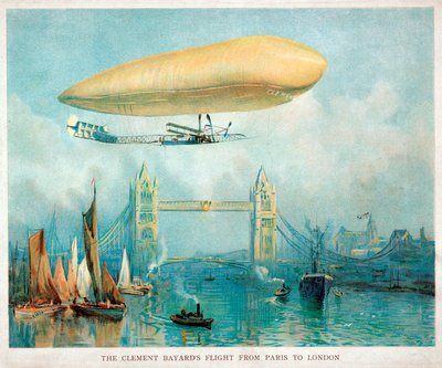 Der Flug des Clement-Bayard von Paris nach London, ca. 1908 von Unbekannt