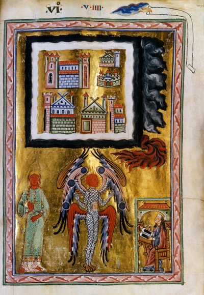 Die Vollendung des Kosmos Vision aus Liber Divinorum Operum, ca. 1220-1230 von Unbekannt