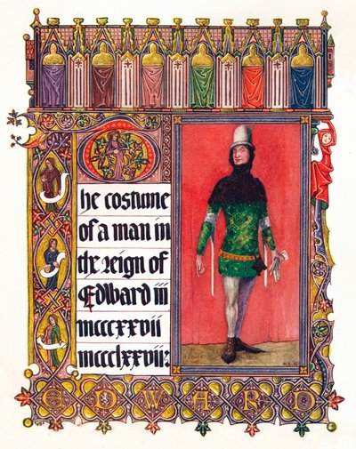 Das Kostüm eines Mannes in der Regierungszeit von Edward III, ca. 1353 von Unbekannt