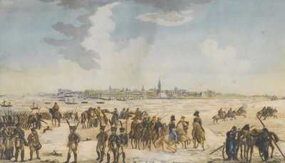 Die Überquerung des Rheins bei Düsseldorf durch die russische Armee, 13. Januar 1814, 1814 von Unbekannt