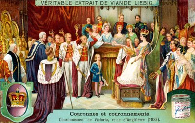 Die Krönung von Victoria, Königin von England im Jahr 1837, ca. 1900 von Unbekannt