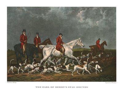 Die Hirschhunde des Earl of Derby, frühes 19. Jahrhundert, um 1955 von Unbekannt