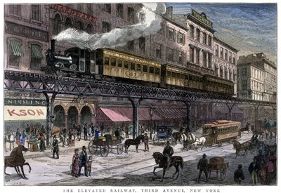 Die Hochbahn, Third Avenue, New York von Unbekannt