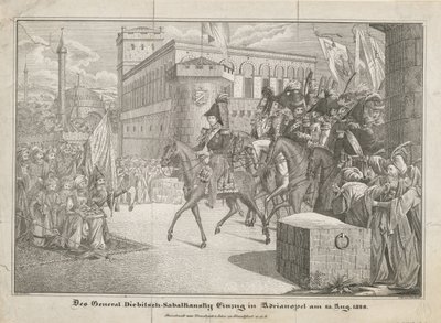Der Einzug von Graf Ivan Ivanovich Diebitsch-Zabalkansky in Adrianopel, 1829 von Unbekannt