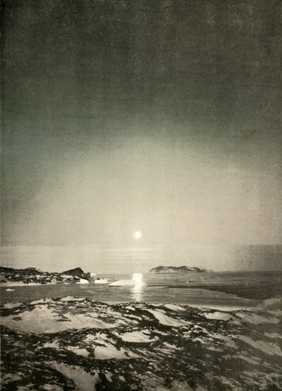 Der Vollmond in der Zeit der Herbstdämmerung von Unbekannt