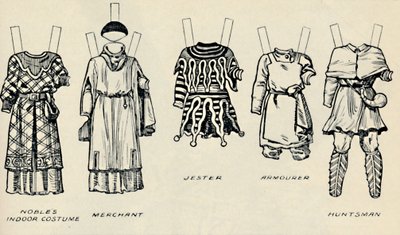 Die Galerie der historischen Kostüme: Die Kleider, die in den Tagen von Richard I. getragen wurden, um 1934 von Unbekannt