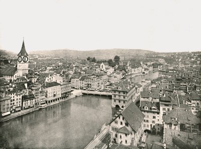 Die Große Stadt und die Kleine Stadt getrennt durch den Fluss Limmat, Zürich, Schweiz von Unbekannt