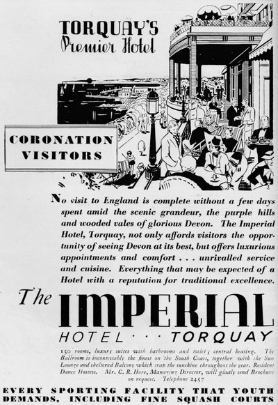 Das Imperial Hotel, Torquay, 1937 von Unbekannt