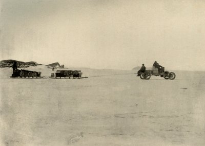Der Motor zieht Vorräte für ein Depot, 1909 von Unbekannt
