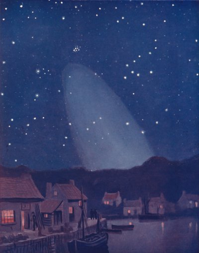 Der mysteriöse Kegel des Lichts am Himmel, 1935 von Unbekannt