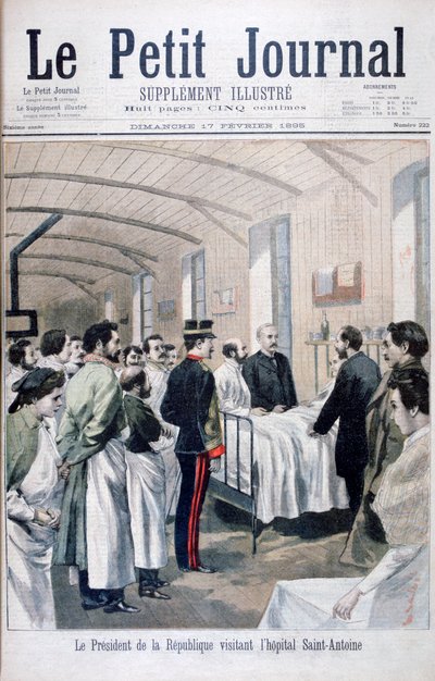 Der Präsident der Republik, Felix Faure, besucht das Saint-Antoine-Krankenhaus, Paris, 1895 von Unbekannt