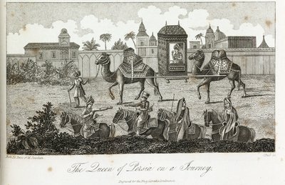 Die Königin von Persien auf Kamelen getragen, ca. 1810-1829 von Unbekannt