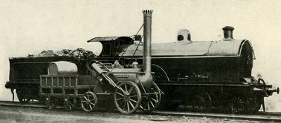 Die Rakete im Vergleich mit dem verlorenen Typ 4-4-0, um 1930 von Unbekannt