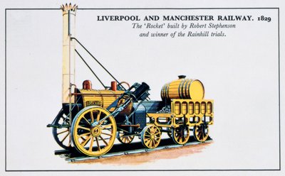 Die Rakete, Liverpool und Manchester Eisenbahnen, 1829, 20. Jahrhundert von Unbekannt