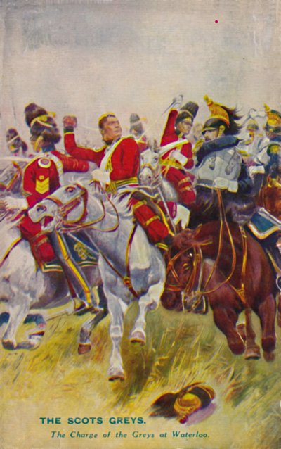 Die Royal Scots Greys. Der Angriff der Greys bei Waterloo, 1815, 1939 von Unbekannt