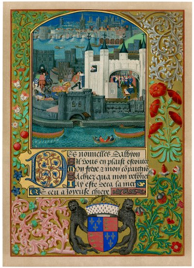 Der Tower of London mit der London Bridge, um 1500, um 1901 von Unbekannt