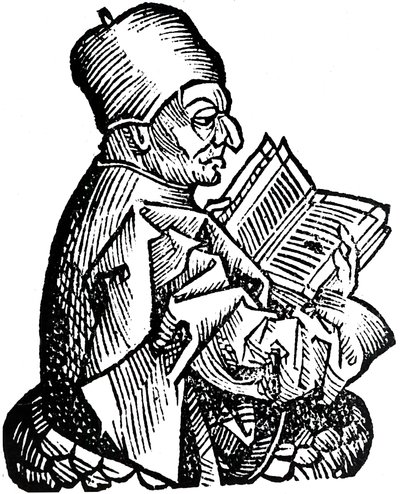 Der ehrwürdige Beda, um 673-735, angelsächsischer Theologe, Gelehrter und Historiker, 1493 von Unbekannt