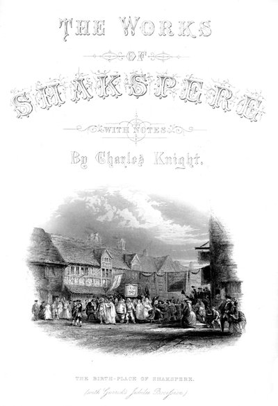 Die Werke von Shakspere - Der Geburtsort von Shakspere mit Garics Jubiläumsprozession, ca. 1870 von Unbekannt