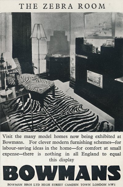 Das Zebra-Zimmer - Bowmans, 1933 von Unbekannt