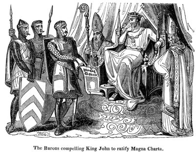 Die Barone zwingen König John, die Magna Carta zu ratifizieren, 1215 von Unbekannt