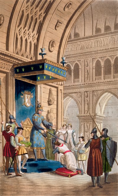 Die Schaffung eines Tempelritters, um 1820-1830 von Unbekannt