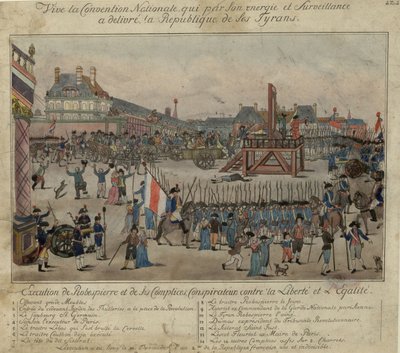 Die Hinrichtung von Robespierre und seinen Anhängern am 28. Juli 1794 von Unbekannt