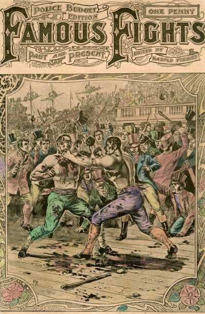 Der erste Kampf zwischen Tom Spring und Jack Langan, 1824, spätes 19. oder frühes 20. Jahrhundert von Unbekannt
