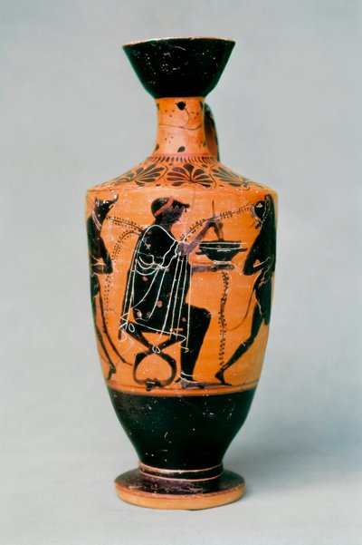 Die Zauberin Circe auf einer Keramikvase mit schwarzen Figuren. Antikes Griechenland, 5. - 4. Jahrhundert v. Chr. von Unbekannt