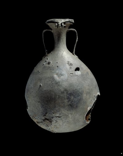 Zinn-Blei-Legierungsflasche mit Deckel, 18. Dynastie, ca. 1540 v. Chr.-ca. 1292 v. Chr. von Unbekannt