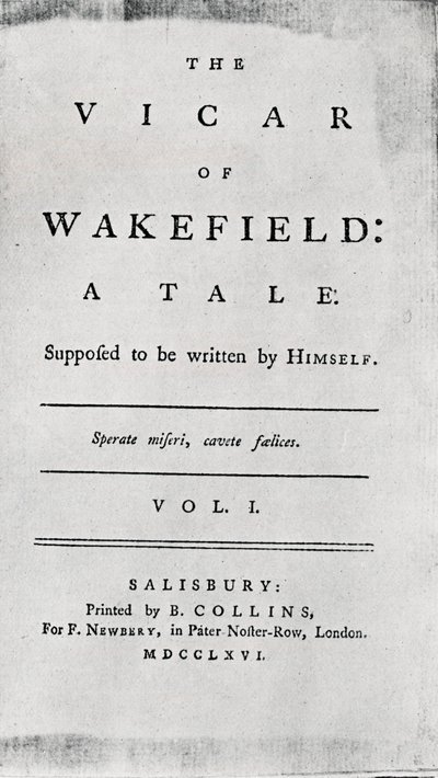 Titelblatt von Der Pfarrer von Wakefield, 1766 von Unbekannt