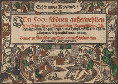 Titelseite aus Schön neues Modelbuch Seite 1r, 1608 von Unbekannt