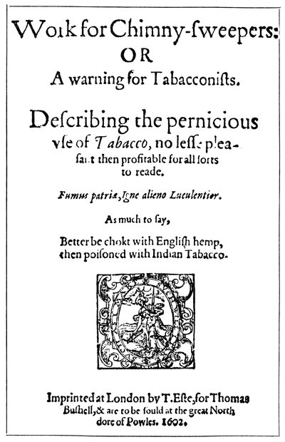 Titelseite von Work for Chimney Sweepers or A Warning for Tobacconists, 1602 von Unbekannt
