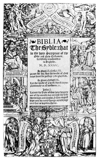 Titelseite der Coverdale-Bibel, 1535 von Unbekannt