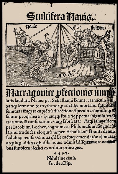 Titelseite des Buches Narrenschiff von Sebastian Brant, 1497 von Unbekannt