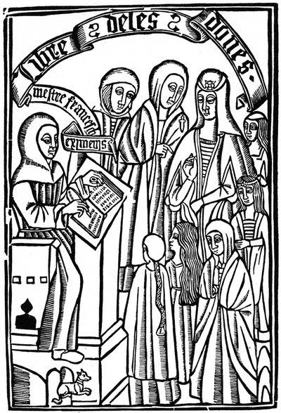 Titelseite zum Libre de les Dones von Kardinal Ximenes, Barcelona, 1495, 1964 von Unbekannt