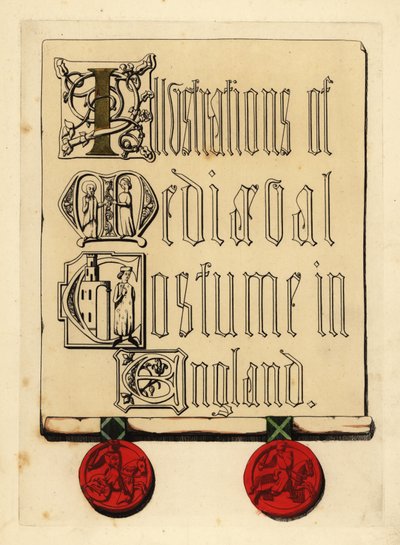 Titelseite mit beleuchteten Buchstaben und roten Wachssiegeln von Unbekannt