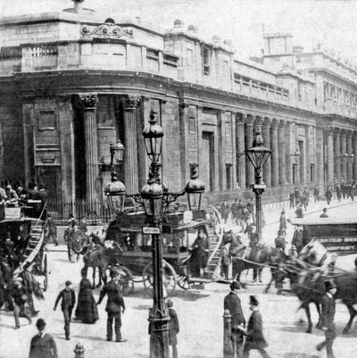 Verkehr vor der Bank of England, London, spätes 19. Jahrhundert von Unbekannt