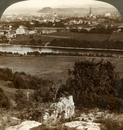 Trondhjem, seine Häuser, Lagerhäuser und Kathedrale, zwischen Fluss Nid und Fjord, Norwegen, 1905 von Unbekannt