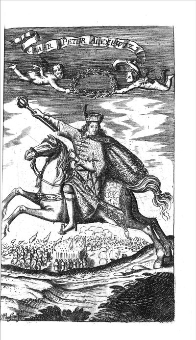 Zar Peter I. Alexejewitsch aus Georg Adam Schleissing Derer beyden Czaaren in Reussland Iwan und Peter Alexewiz, 1693 von Unbekannt
