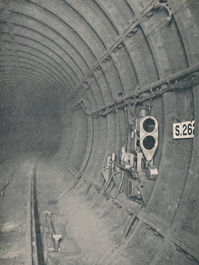 Tunnelsignal und automatische Zugstopps. Londoner U-Bahn, 1926 von Unbekannt