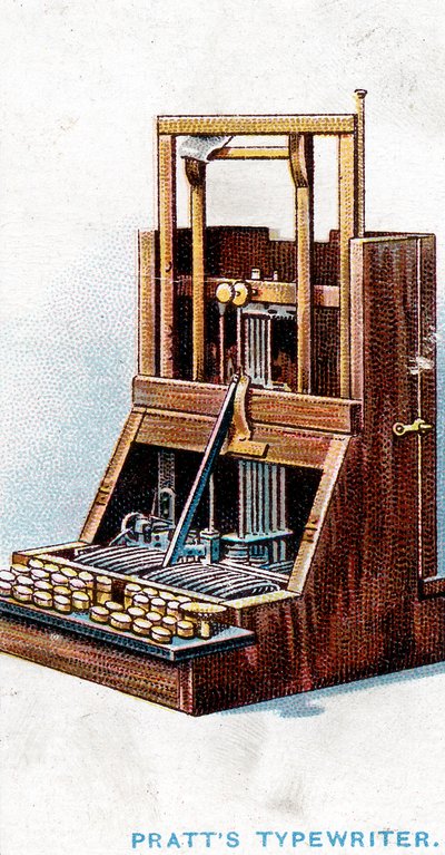 Schreibmaschine patentiert von John Pratt im Jahr 1866, 1915 von Unbekannt