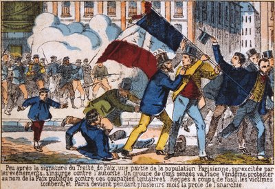Aufstand zur Gründung der Pariser Kommune, 1871 von Unbekannt