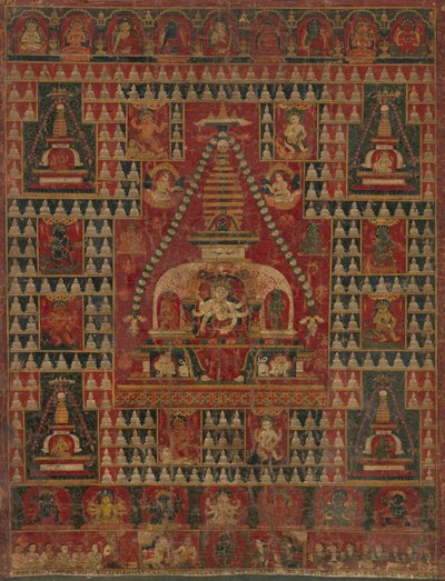 Ushnishavijaya auf dem Thron im Schoß einer Stupa, datiert 1510-19 von Unbekannt