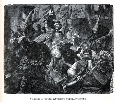 Siegreiche Türken betreten Konstantinopel, 1882 von Unbekannt