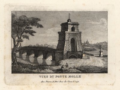 Ansicht der Milvischen Brücke, Ponte Molle, Rom von Unbekannt