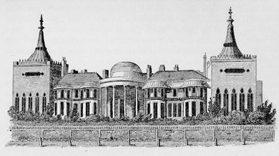 Blick auf den Pavillon von Wrights Circulating Library von Unbekannt