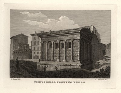 Ansicht des Tempels von Portunus, Tempio di Portuno oder Tempio della Fortuna Virile von Unbekannt