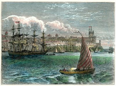 Blick auf die Stadt San Domingo vom Hafen, Dominikanische Republik von Unbekannt